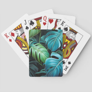 Monstera Leaves Botanical Tropical Jungle Foliage  Playing Cards