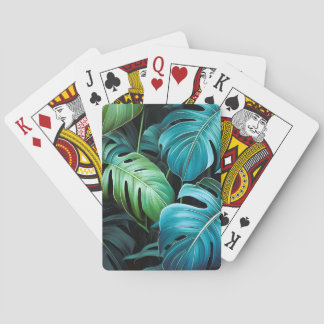 Monstera Leaves Botanical Tropical Jungle Foliage  Playing Cards