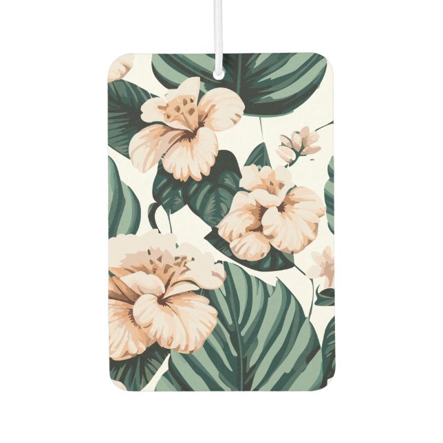 Monstera leaves hibiscus air freshener (Front)