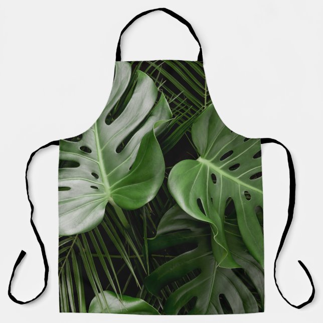 Monstera leaves, luxury tropical layout. apron (Front)