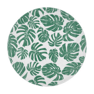 Monstera leaves seamless, decorative pattern. cutting board