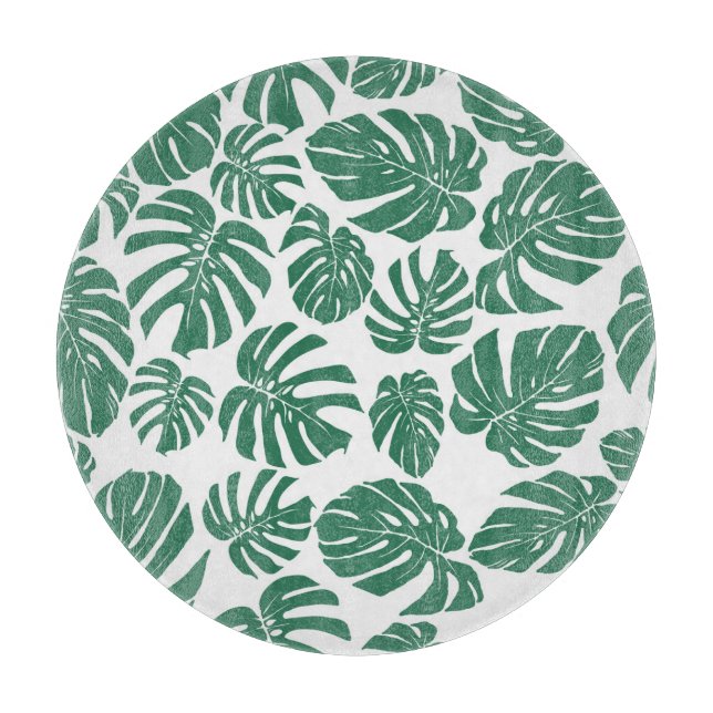 Monstera leaves seamless, decorative pattern. cutting board (Front)