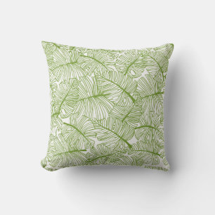 Monstera leaves, seamless floral design. throw pillow