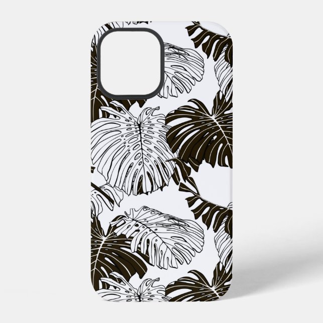 Monstera leaves seamless pattern iPhone case (Back)