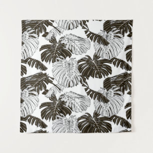 Monstera leaves seamless pattern tapestry