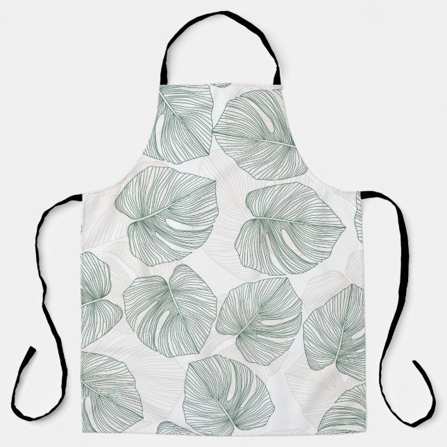 Monstera leaves seamless pattern. Tropical pattern Apron (Front)
