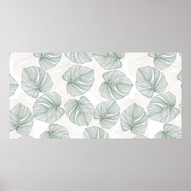 Monstera leaves seamless pattern. Tropical pattern Poster (Front)