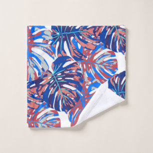 Monstera leaves seamless pattern wash cloth