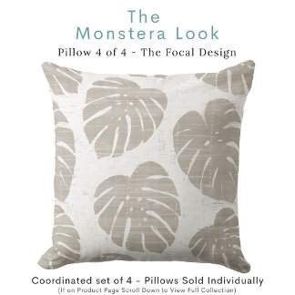Monstera Leaves Throw Pillow