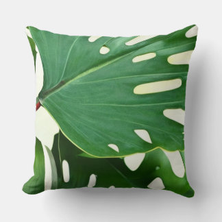 Monstera Leaves  Throw Pillow