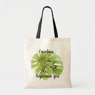 Monstera leaves tote bag