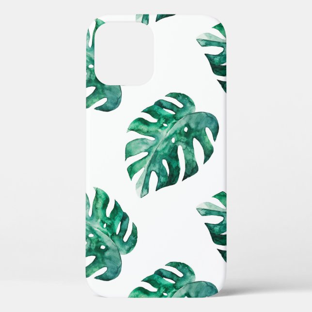 Monstera leaves. Tropical illustration pattern Case-Mate iPhone Case (Back)