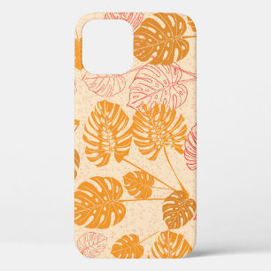 Monstera leaves: tropical silhouette seamless iPhone 12 case