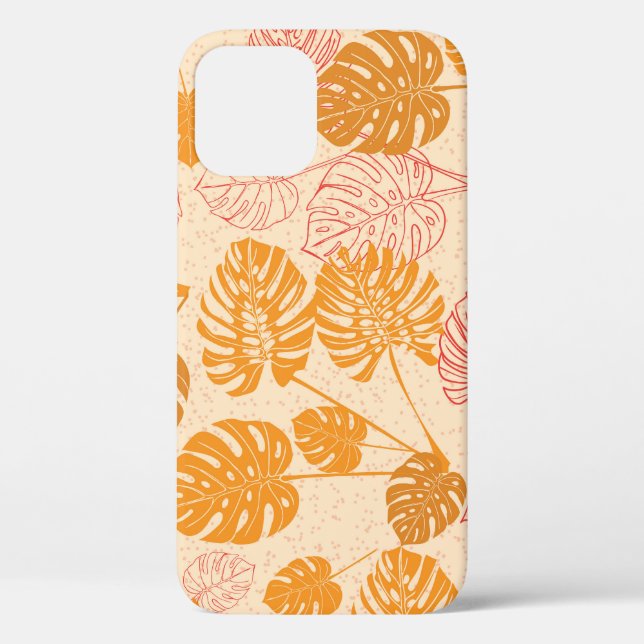Monstera leaves: tropical silhouette seamless Case-Mate iPhone case (Back)