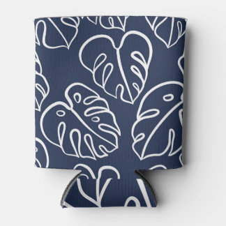 Monstera Leaves: Vintage Hand Drawn. Can Cooler