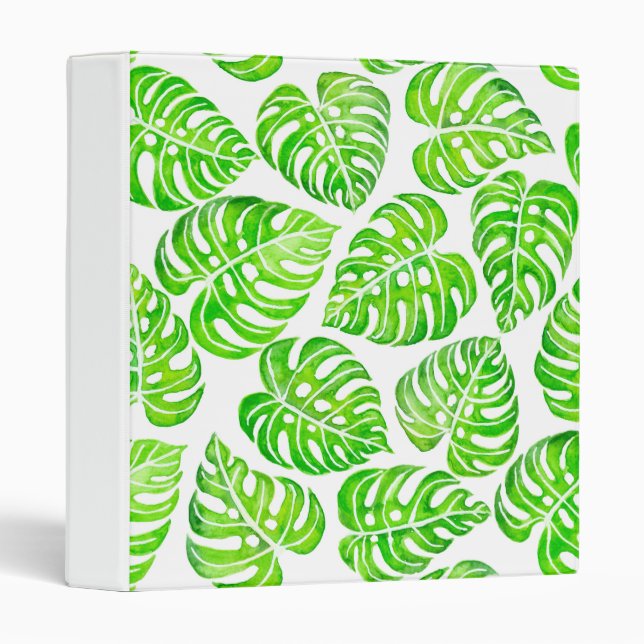 Monstera leaves watercolor binder (Front/Spine)