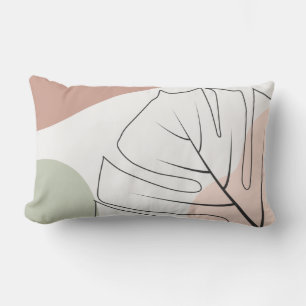 Monstera minimalist lumbar pillow