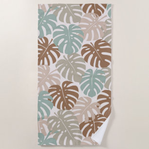 Monstera modern hawaii boho beach towel