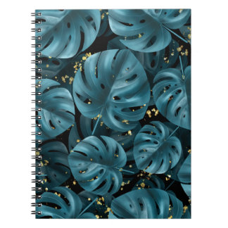 Monstera Palm, Golden Splash Seamless. Notebook