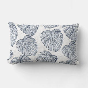Monstera Palm Leaves Lumbar Pillow