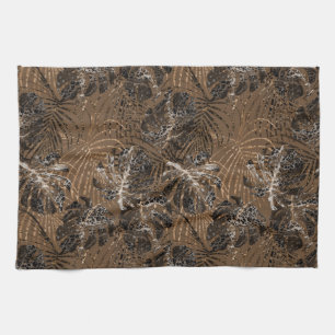Monstera Palm Leo Animal Print Glam 1 Kitchen Towel