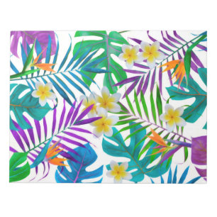 Monstera Palm Trees Plumeria Birds of Paradise  Notepad