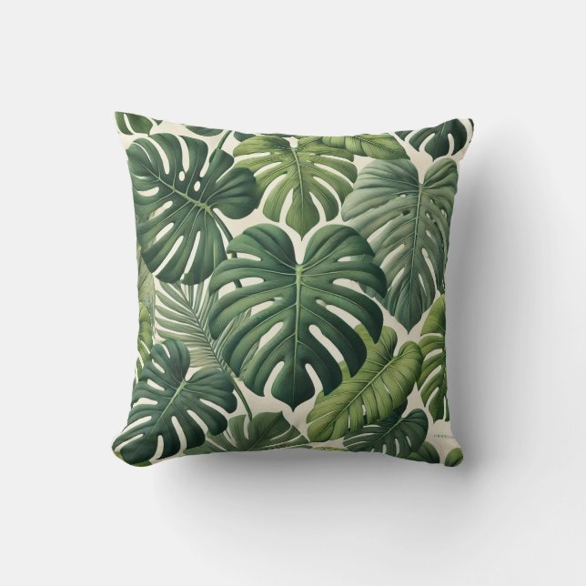 Monstera patterned cushion (Front)