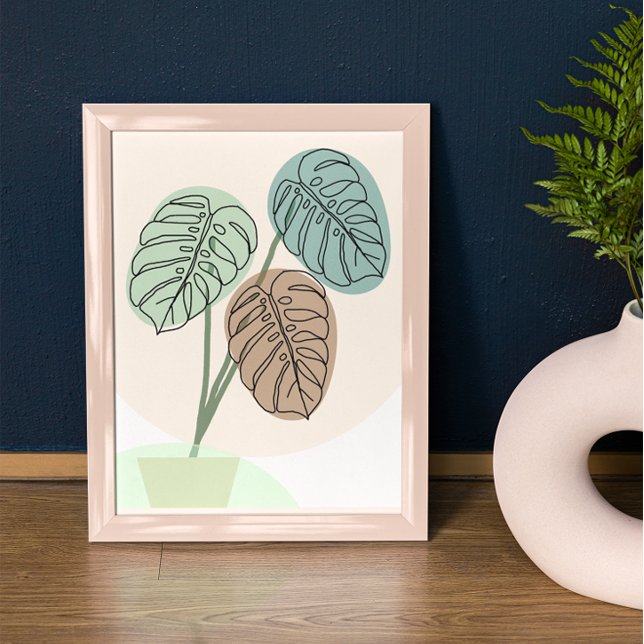 Monstera Plant Bohemian Art Line Art Poster (Creator Uploaded)