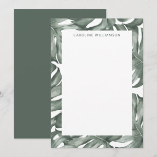 Monstera Plant Botanical Personalized Stationery Card