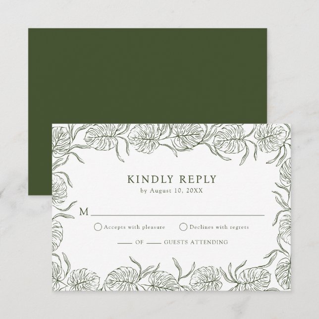 Monstera RSVP Cards (Front/Back)