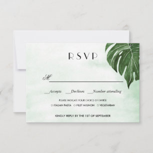 Monstera sauvage feuilles MARIAGE RSVP REPAS CHOIX