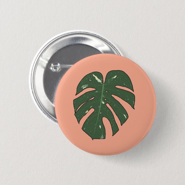 Monstera Thai Constellation 2 Inch Round Button (Front & Back)