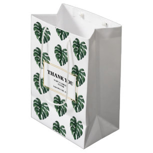 Monstera Thank you Wedding Medium Gift Bag