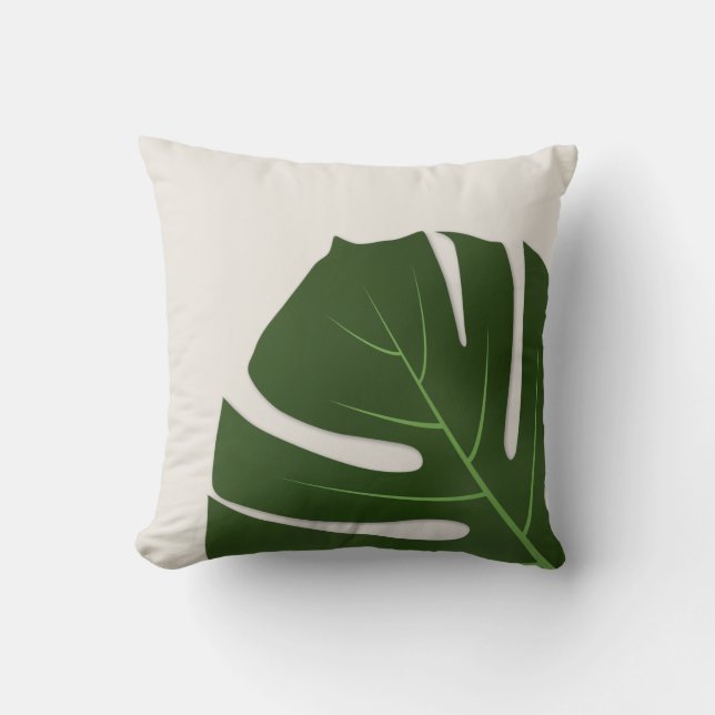 Monstera Throw Pillow (Front)