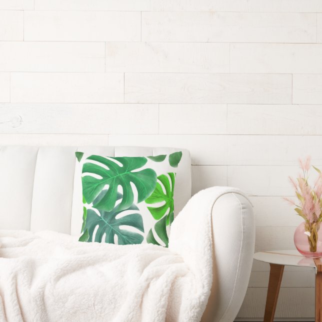 Monstera Throw Pillow (Couch)