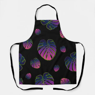 Monstera Tropical Leaf Illustration Pattern Apron