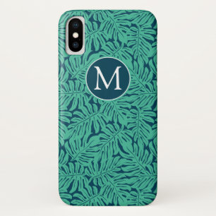 Monstera Tropical Leaf Pattern   Monogram iPhone X Case