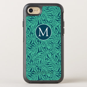 Monstera Tropical Leaf Pattern   Monogram OtterBox Symmetry iPhone 8/7 Case