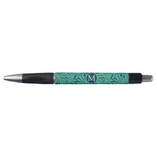 Monstera Tropical Leaf Pattern   Monogram Pen