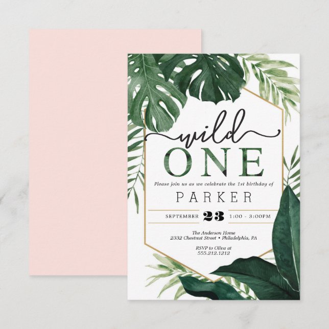 Monstera tropicale Wild One Premier Invitation d'a (Devant / Derrière)