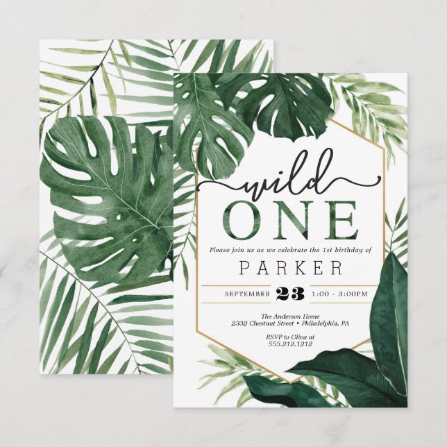 Monstera tropicale Wild One Premier Invitation d'a (Devant / Derrière)