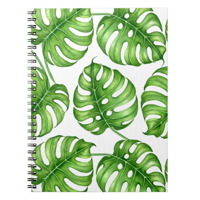 Monstera watercolor pattern notebook (Front)