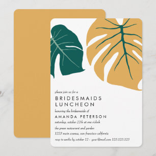Monstera Yellow   Bridesmaids Luncheon Wedding Invitation