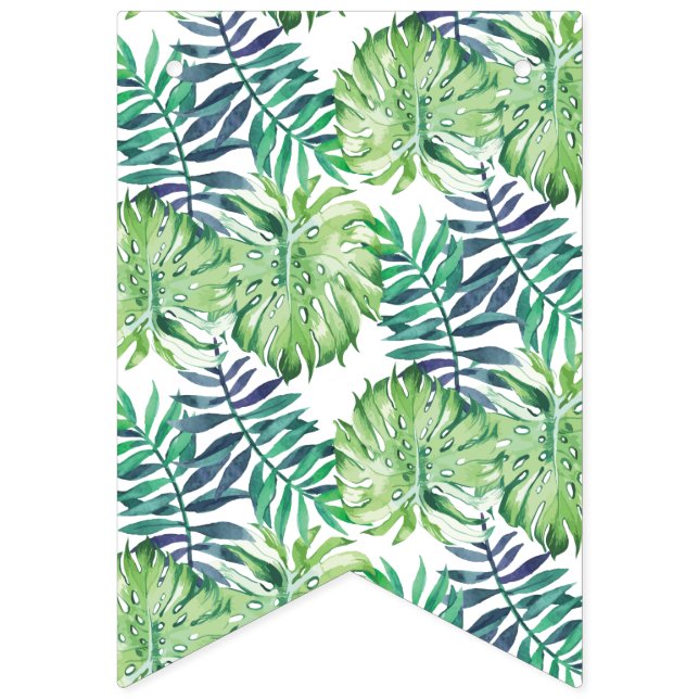 Monsterra Deliciosa Hawaiian Hipster Luau Bunting Flags (Twelfth Flag)
