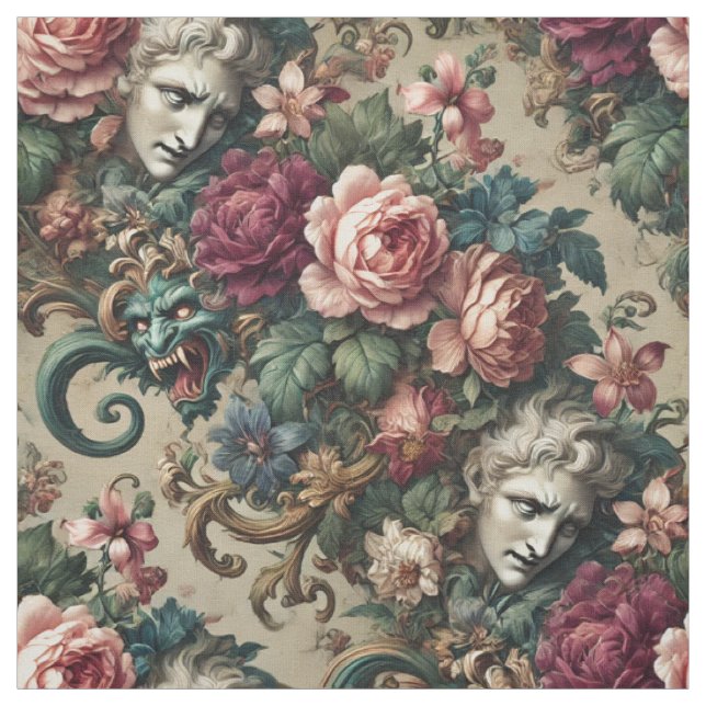 Monsters Amongst Men – Gothic Statement Tile Fabric (Swatch)
