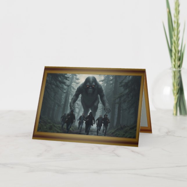 Monsters Are Real (The Expedition) Halloween Card (Front)