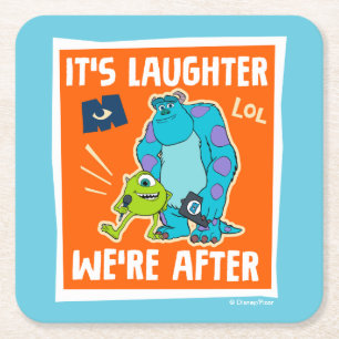 Monsters at Work   It's Laughter We're After Square Paper Coaster