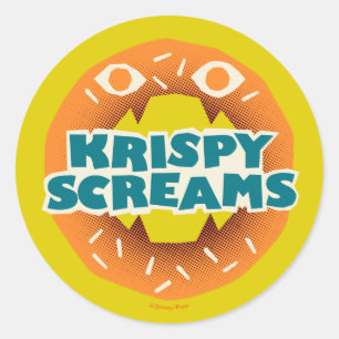 Monsters at Work   Krispy Screams Classic Round Sticker