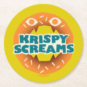 Monsters at Work   Krispy Screams Round Paper Coaster