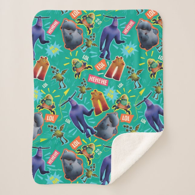Monsters at Work | MIFT Laughter Pattern Sherpa Blanket (Front)